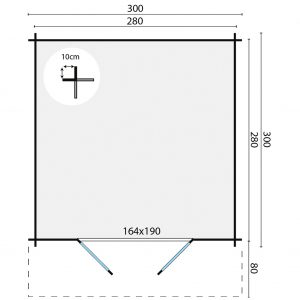 Blokhut - - Blokhut - Tuinhuis Perlund | 28 mm | vuren honinggeel geïmpregneerd
