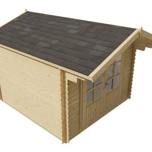 Blokhut - - Blokhut - Tuinhuis Perlund | 28 mm | vuren grijs geïmpregneerd