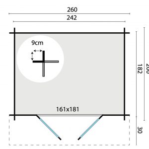 Blokhut - - Blokhut - Tuinhuis Robert | 28 mm | vuren Red Class Wood geïmpregneerd