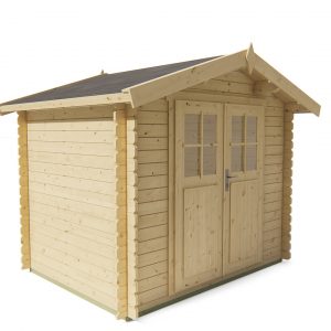 Blokhut - - Blokhut - Tuinhuis Robert | 28 mm | vuren grijs geïmpregneerd