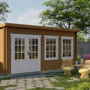 Blokhut - - Blokhut - Tuinhuis Sadie | 40 mm | bruin geïmpregneerd