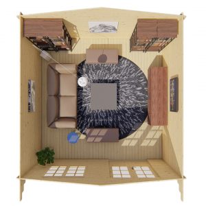 Blokhut - - Blokhut - Tuinhuis Salamanca | 34 mm | vuren bruin geïmpregneerd