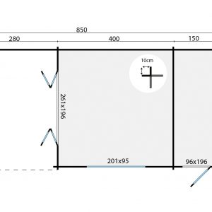 Blokhut - - Blokhut - Tuinhuis Sibella | 44 mm | vuren groen geïmpregneerd