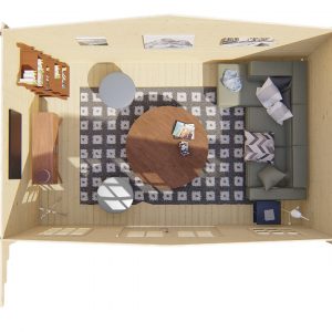 Blokhut - - Blokhut - Tuinhuis Skyler | 28 mm | vuren grijs geïmpregneerd