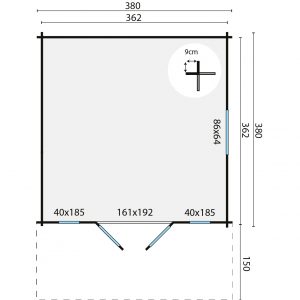 Blokhut - - Blokhut - Tuinhuis Sören | 44 mm | vuren Red Class Wood geïmpregneerd