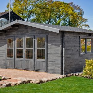 Blokhut - - Blokhut - Tuinhuis Southampton | 58 mm | vuren grijs geïmpregneerd