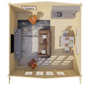 Blokhut - - Blokhut - Tuinhuis Southampton | 58 mm | vuren bruin geïmpregneerd