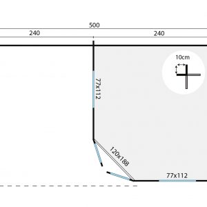 Blokhut - - Blokhut - Tuinhuis Stig | 28 mm | vuren grijs geïmpregneerd