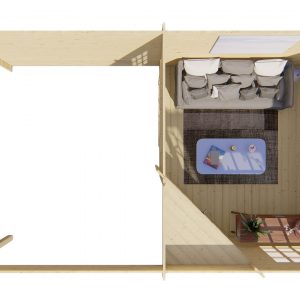 Blokhut - - Blokhut - Tuinhuis Stig | 28 mm | vuren bruin geïmpregneerd