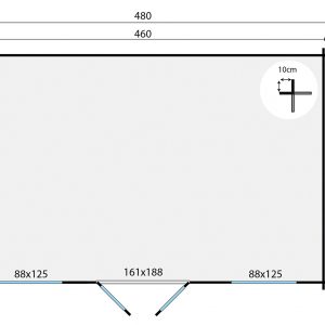 Blokhut - - Blokhut - Tuinhuis Tane | 40 mm | vuren grijs geïmpregneerd