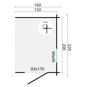 Blokhut - - Blokhut - Tuinhuis Toilet kit annexe | 28 mm | bruin geïmpregneerd