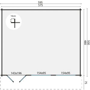 Blokhut - - Blokhut - Tuinhuis Tova | 44 mm | vuren Red Class Wood geïmpregneerd