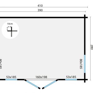 Blokhut - - Blokhut - Tuinhuis Victoria | 58 mm | onbehandeld