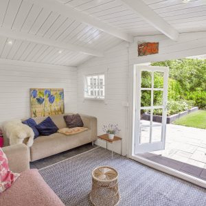 Blokhut - - Blokhut - Tuinhuis Wolfgang | 44 mm | vuren honinggeel geïmpregneerd