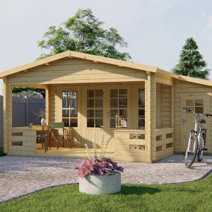 Blokhut - - Blokhut - Tuinhuis Coventry | 58 mm | vuren groen geïmpregneerd