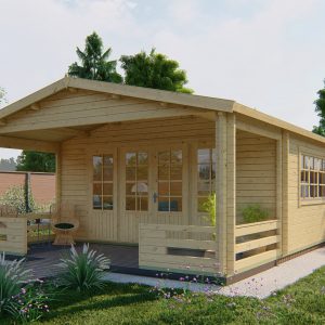 Blokhut - - Blokhut - Tuinhuis Nottingham | 58 mm | vuren grijs geïmpregneerd