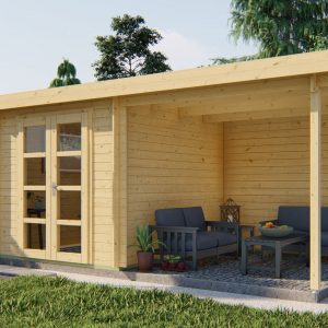 Blokhut - - Blokhut - Tuinhuis Eirunn | 28 mm | onbehandeld