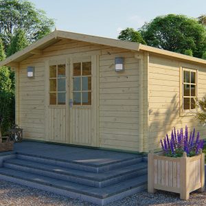 Blokhut - - Blokhut - Tuinhuis Gunda | 40 mm | vuren bruin geïmpregneerd