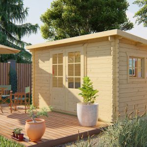 Blokhut - - Blokhut - Tuinhuis Loya | 28 mm | vuren bruin geïmpregneerd