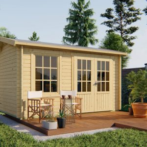 Blokhut - - Blokhut - Tuinhuis Chloe | 40 mm | vuren honinggeel geïmpregneerd