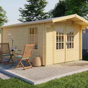 Blokhut - - Blokhut - Tuinhuis Julia | 40 mm | vuren bruin geïmpregneerd