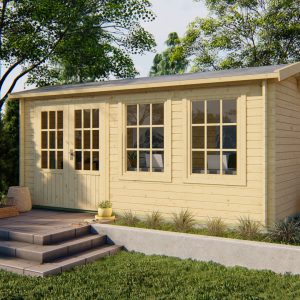 Blokhut - - Blokhut - Tuinhuis Justine | 40 mm | vuren honinggeel geïmpregneerd