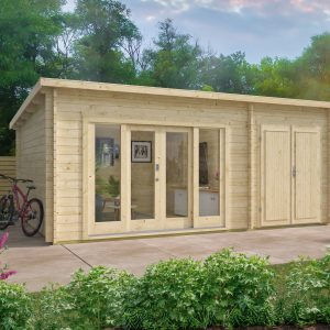 Blokhut - - Blokhut - Tuinhuis Meg | 44 mm | honinggeel geïmpregneerd