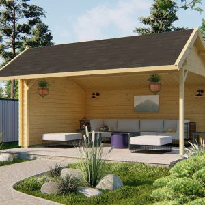 Blokhut - - Blokhut - Tuinhuis Thüringen | 44 mm | vuren honinggeel geïmpregneerd