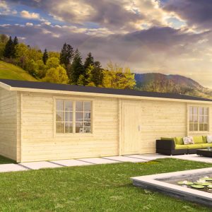 Blokhut - - Blokhut - Tuinhuis Navarra | 44 mm | grijs geïmpregneerd