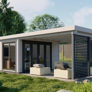 Blokhut - - Blokhut - Tuinhuis Casper | 58 mm | vuren honinggeel geïmpregneerd