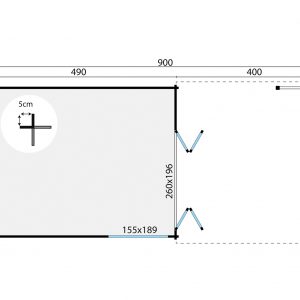 Blokhut - - Blokhut - Tuinhuis Casper | 58 mm | vuren bruin geïmpregneerd