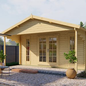 Blokhut - - Blokhut - Tuinhuis Emiel | 44 mm | vuren honinggeel geïmpregneerd