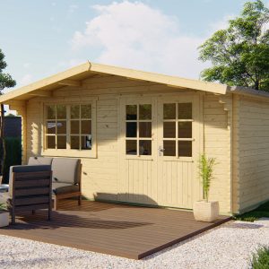 Blokhut - - Blokhut - Tuinhuis Hendrick | 44 mm | vuren grijs geïmpregneerd