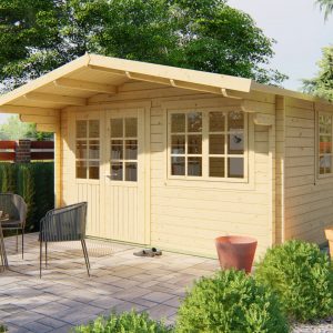 Blokhut - - Blokhut - Tuinhuis Inge | 44 mm | vuren bruin geïmpregneerd