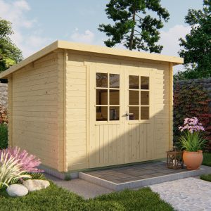 Blokhut - - Blokhut - Tuinhuis Jörgen | 28 mm | vuren honinggeel geïmpregneerd