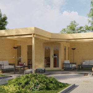 Blokhut - - Blokhut - Tuinhuis Jutka | 44 mm | vuren grijs geïmpregneerd