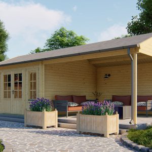 Blokhut - - Blokhut - Tuinhuis Kwaspa | 44 mm | vuren honinggeel geïmpregneerd