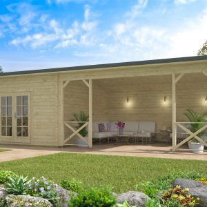 Blokhut - - Blokhut - Tuinhuis Mokka | 40 mm | vuren groen geïmpregneerd