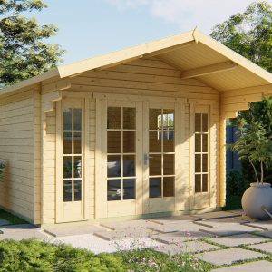 Blokhut - - Blokhut - Tuinhuis Sören | 44 mm | vuren groen geïmpregneerd