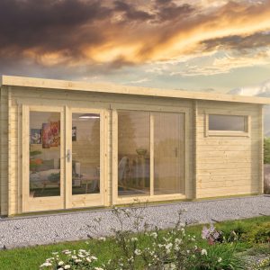 Blokhut - - Blokhut - Tuinhuis Flow | 40 mm | bruin geïmpregneerd