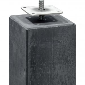 Berton© betonpoer - Berton© betonpoer 14,0 x 14,0 x 60,0 cm, antraciet, M16-bus, kleine velling