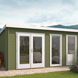 Blokhut - - Blokhut - Tuinhuis Annabel | 40 mm | vuren groen geïmpregneerd