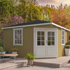 Blokhut - - Blokhut - Tuinhuis Lotte | 44 mm | vuren grijs geïmpregneerd