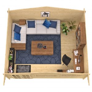 Blokhut - - Blokhut - Tuinhuis Tova | 44 mm | vuren groen geïmpregneerd