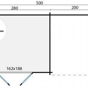 Blokhut - - Blokhut - Tuinhuis Dora | 28 mm | vuren honinggeel geïmpregneerd