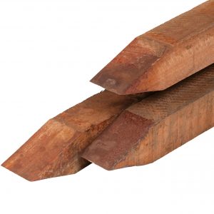 Azobé hardhout - Azobé hardhout paal 6,0 x 6,0 x 250 cm fijnbezaagd, gepunt