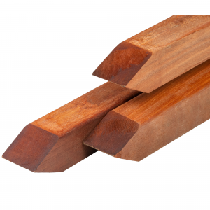 Azobé hardhout - Azobé hardhout paal 8,5 x 8,5 x 300 cm geschaafd, gepunt, 4 ronde hoeken