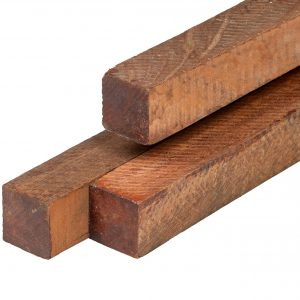 Azobé hardhout - Azobé hardhout paal 6,0 x 6,0 x 350 cm fijnbezaagd, ongepunt