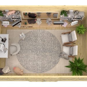 Blokhut - - Blokhut - Tuinhuis Clockhouse Trevor | 70 mm | vuren honinggeel geïmpregneerd