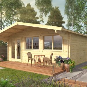 Blokhut - - Blokhut - Tuinhuis Ballyragget | 70 mm | vuren groen geïmpregneerd